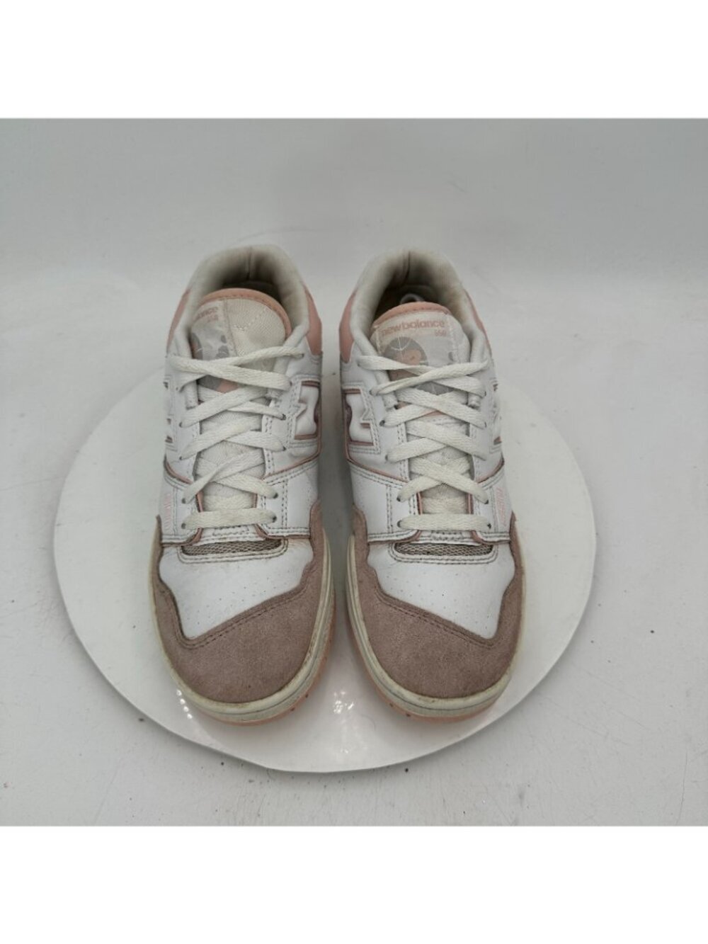 New Balance 550 Women Size 9B BBW550CD Pink Sand White Leather Training Shoes - Picture 3 of 11